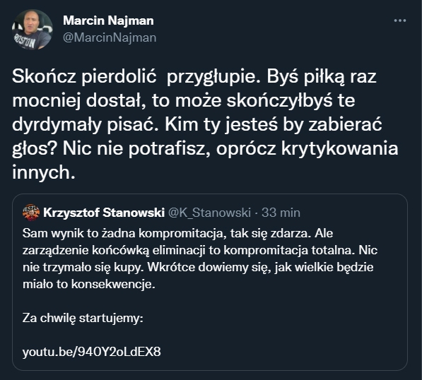 Stanowski krytykuje po meczu, a Marcin Najman...